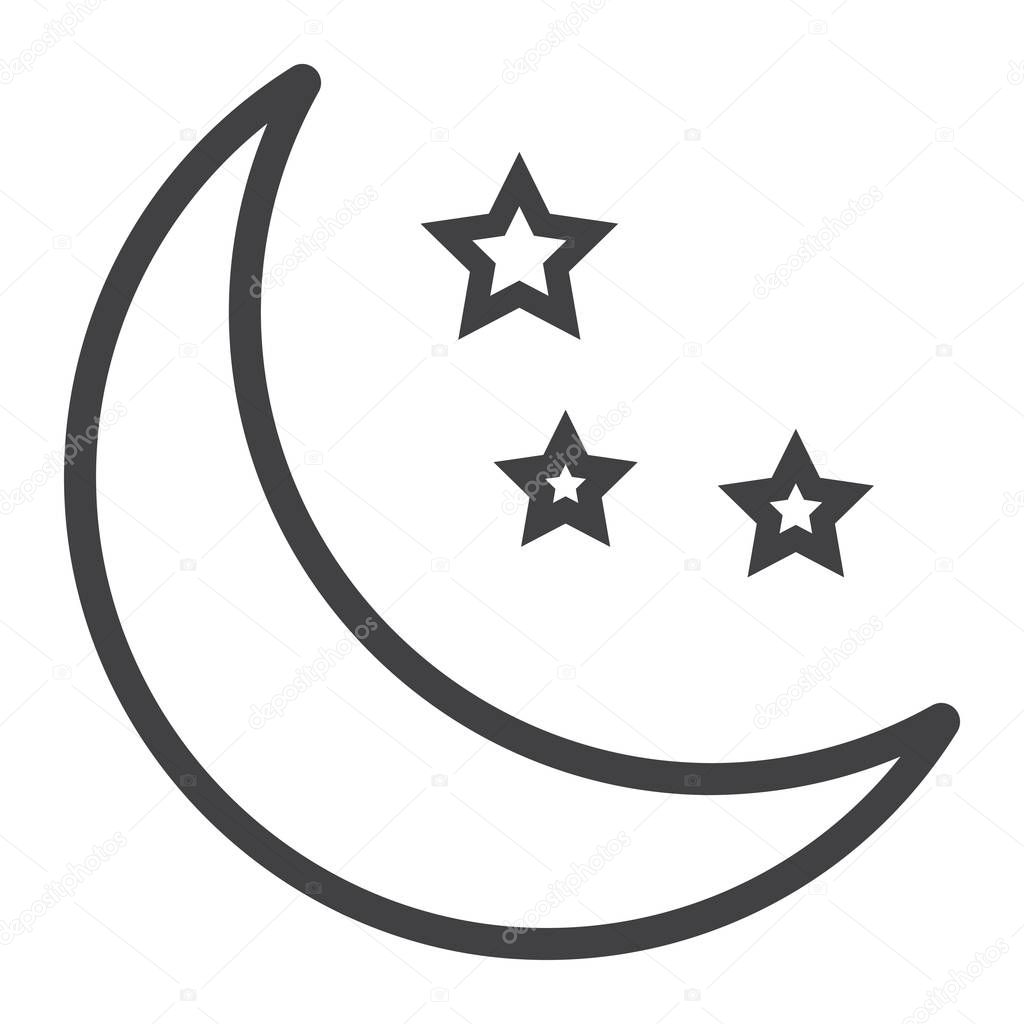 Sleep line icon, web and mobile, night sign vector graphics, a linear pattern on a white background, eps 10.