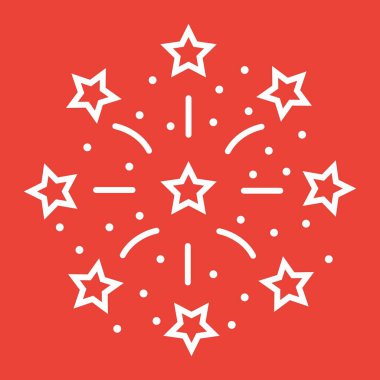 Simge, Noel ve yeni yıl havai fişek satır, xmas işareti vektör grafikleri, kırmızı bir arka plan, eps 10 doğrusal bir desen.