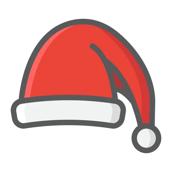 Santa hat filled outline icon, New Year and Christmas, xmas sign vector graphics, a colorful line pattern on a white background, eps 10 . — стоковый вектор