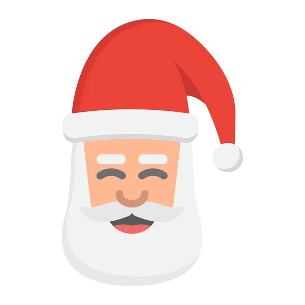 Papai Noel face flat icon, Ano Novo e Natal, xmas sinal vetor gráficos, um padrão sólido colorido em um fundo branco, eps 10 . —  Vetores de Stock