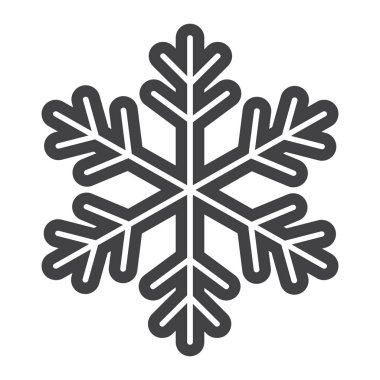 Kar tanesi satırı simgesi, yeni yıl ve Noel, kar işareti vektör grafikleri, doğrusal model beyaz bir arka planda eps 10.