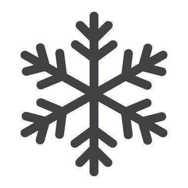 Kar tanesi glif simgesi, yeni yıl ve Noel, kar işareti vektör grafikleri, beyaz bir arka planda eps 10 katı bir desen.