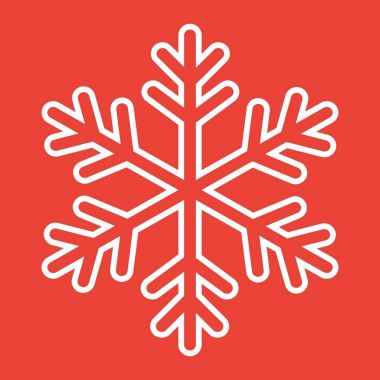 Kar tanesi satırı simgesi, yeni yıl ve Noel, kar işareti vektör grafikleri, kırmızı bir arka plan, eps 10 doğrusal bir desen.