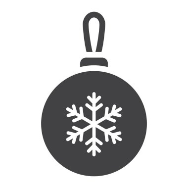 Noel ağacı topu glif simgesi, yeni yıl ve Noel, Noel işareti vektör grafikleri, beyaz bir arka planda eps 10 katı bir desen.