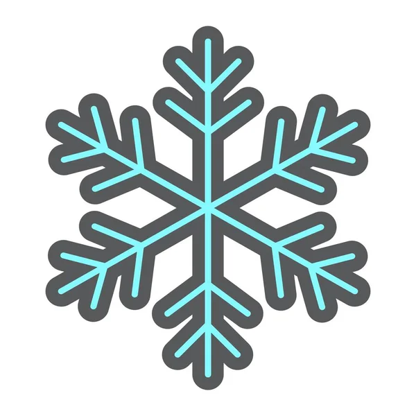 Floco de neve preenchido ícone de contorno, Ano Novo e Natal, gráficos de vetor de sinal de neve, um padrão de linha colorido em um fundo branco, eps 10 . — Vetor de Stock