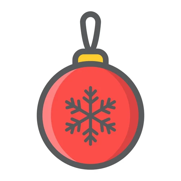 Рождественский шар наполнил контур иконки, Новый год и Рождество, Xmas знак векторной графики, красочный узор линии на белом фоне, EPS 10 . — стоковый вектор