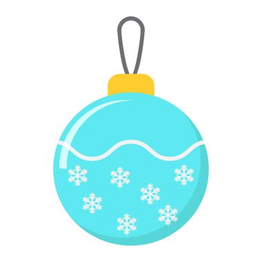 Noel ağacı topu düz simgesi, yeni yıl ve Noel, Noel işareti vektör grafikleri, renkli bir katı model beyaz bir arka planda eps 10.
