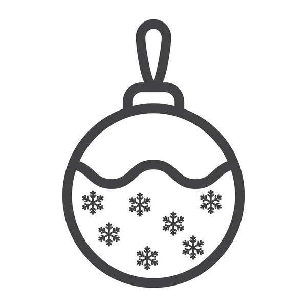 Icône de ligne de boule d'arbre de Noël, Nouvel an et Noël, graphiques vectoriels de signe de Noël, un motif linéaire sur un fond blanc, eps 10 . — Image vectorielle