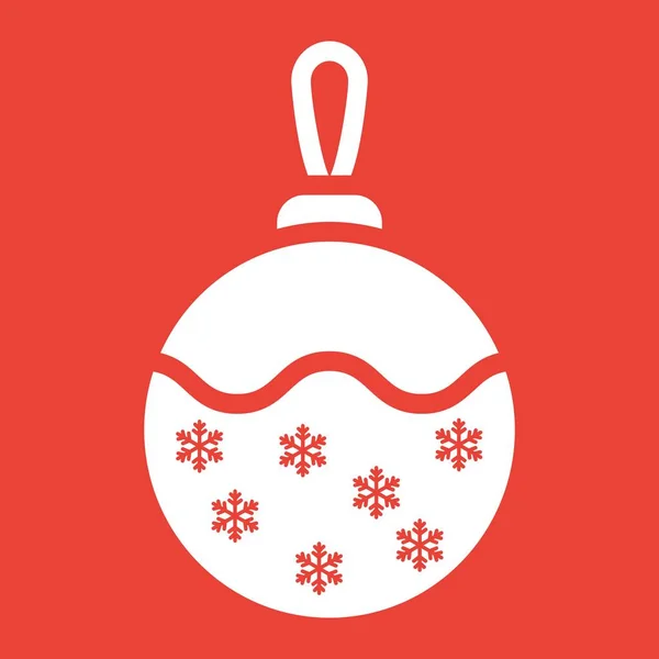 Символ шара рождественской елки, Новый год и Рождество, векторная графика, сплошной узор на красном фоне, eps 10 . — стоковый вектор