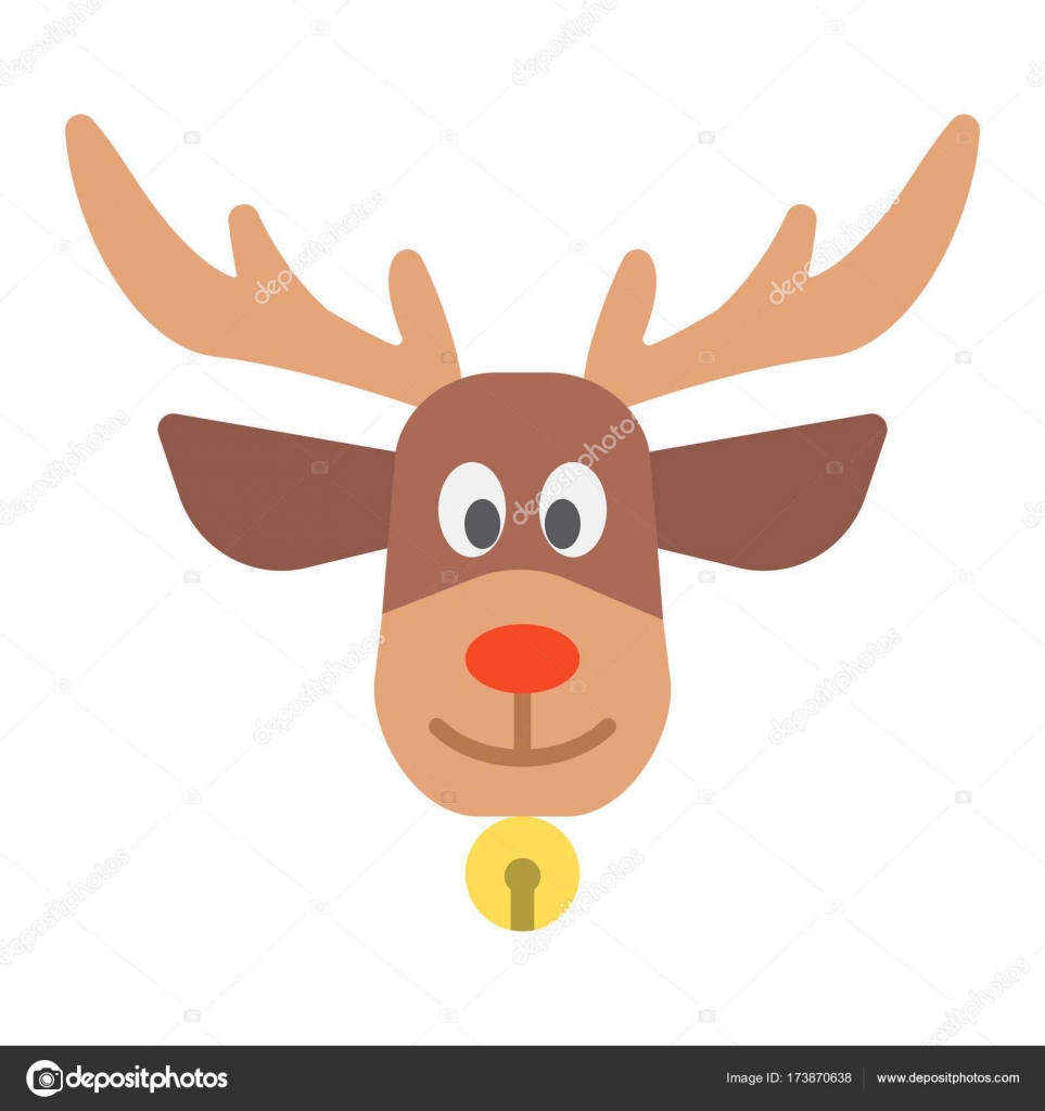 Christmas deer flat icon, New year and Christmas, xmas elk sign vector ...
