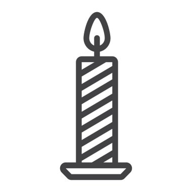 Noel mum satırı simgesi, yeni yıl ve Noel, Noel işareti vektör grafikleri, doğrusal model beyaz bir arka planda eps 10.