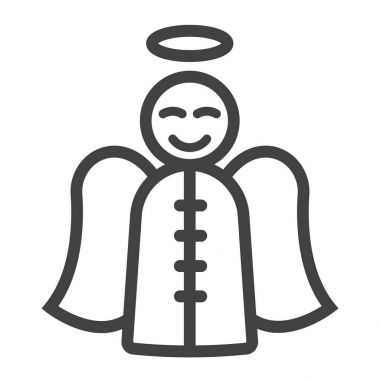 Melek satırı simgesi, yeni yıl ve Noel, Noel işareti vektör grafikleri, doğrusal model beyaz bir arka planda eps 10.