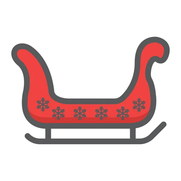 Santa sleigh filled outline icon, New year and Christmas, xmas sled sign vector graphics, a colorful line pattern on a white background, eps 10. — Stock Vector