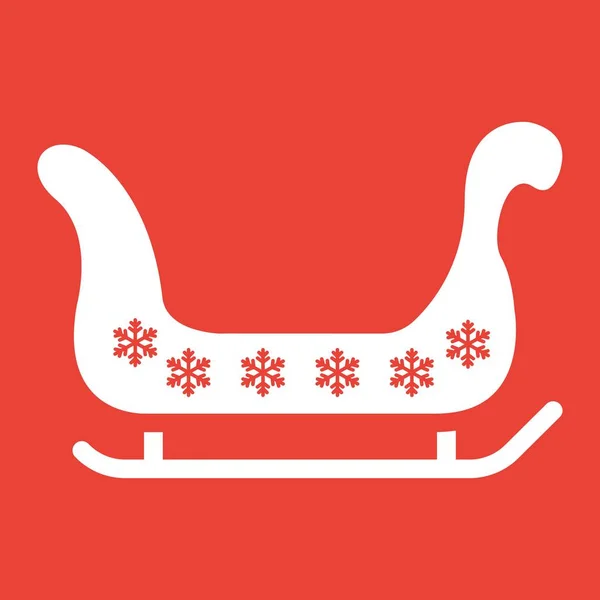 Знак символа саней Санта-Санты, Новый год и Рождество, векторная графика на санках Xmas, сплошной узор на красном фоне, eps 10 . — стоковый вектор