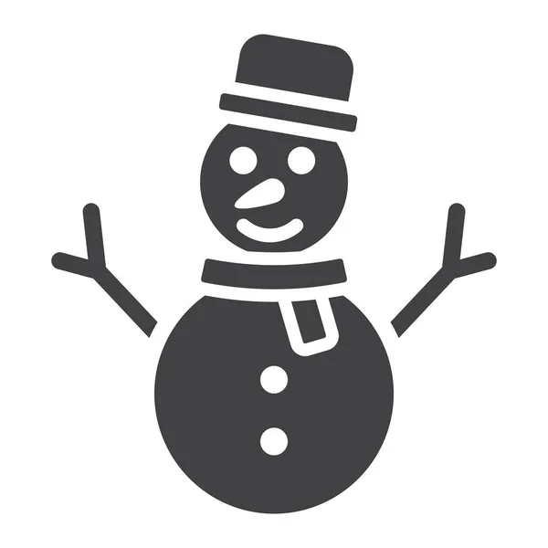 Icono de glifo de muñeco de nieve, Año Nuevo y Navidad, gráficos vectoriales de signos de Navidad, un patrón sólido sobre un fondo blanco, eps 10 . — Archivo Imágenes Vectoriales