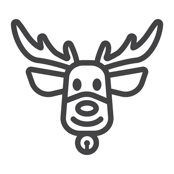 Christmas deer line icon, new year and christmas, xmas elk sign vektorgrafik, ein lineares Muster auf weißem Hintergrund, Folge 10. — Stockvektor