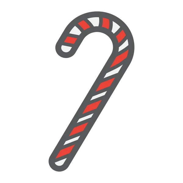 Vánoční cukrátka plné ikonu obrysu, nový rok a Vánoce, vánoční znamení vektorové grafiky, vzorek barevné čáry na bílém pozadí, eps 10. — Stockový vektor