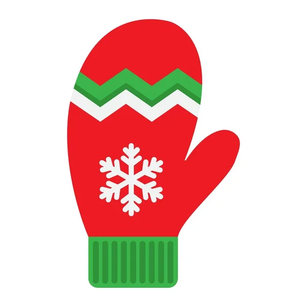 Mitten flat icon, New year and Christmas, xmas sign vector graphics, a colorful solid pattern on a white background, eps 10. — Stock Vector