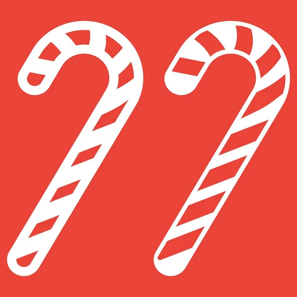 Christmas candy cane line and glyph icon, New year and Christmas, xmas sign vector graphics, a linear pattern on a red background, eps 10. — Stock Vector