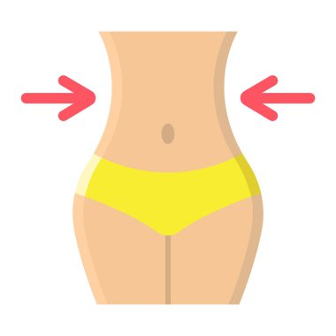 Kilo kaybı düz simgesi, fitness ve spor, teyp sgn vektör grafikleri, renkli bir katı model beyaz bir arka planda eps 10 ölçme ile vücut zayıf.