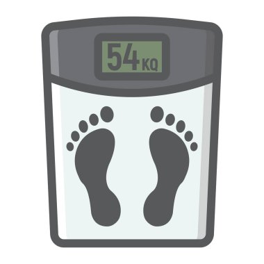 Ağırlık ölçek doldurulmuş anahat simgesi, fitness ve spor, işareti vektör grafikleri, renkli çizgi desenini beyaz bir arka planda eps 10 diyet.