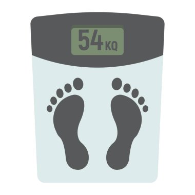 Ağırlık ölçek düz simgesi, fitness ve spor, işareti vektör grafikleri, renkli bir katı model beyaz bir arka planda eps 10 diyet.