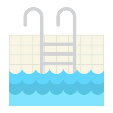 Havuzu düz simgesi, fitness ve spor, işareti vektör grafikleri, renkli bir katı model beyaz bir arka planda eps 10 yüzmek.