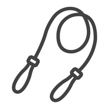 İp satırı simgesi, fitness ve spor atlama, atlama ipi işareti vektör grafikleri, doğrusal model beyaz bir arka planda eps 10.