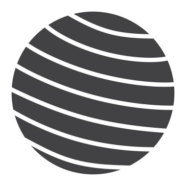 Fitness kauçuk top glif simgesi, fitness ve spor, spor top işareti vektör grafikleri, beyaz bir arka planda eps 10 katı bir desen.