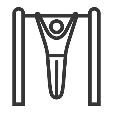 Fitness çekme satırı simgesi, fitness ve spor, egzersiz işareti vektör grafikleri, doğrusal model beyaz bir arka planda eps 10 kadar.