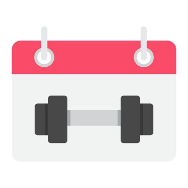 Eğitim programı düz simgesi, fitness ve spor, spor takvim işareti vektör grafikleri, renkli bir katı model beyaz bir arka planda eps 10.