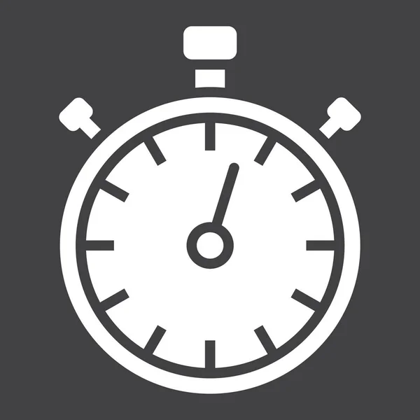 Icône de glyphe chronomètre, fitness et sport, graphiques vectoriels de signe de minuterie, un motif solide sur un fond noir, eps 10 . — Image vectorielle