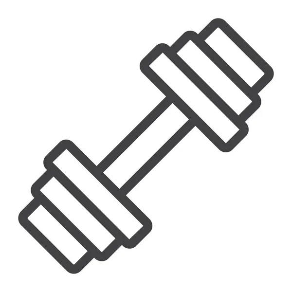 Hantelzeichensymbol, Fitness und Sport, Hantelzeichenvektorgrafik, ein lineares Muster auf weißem Hintergrund, Folge 10. — Stockvektor