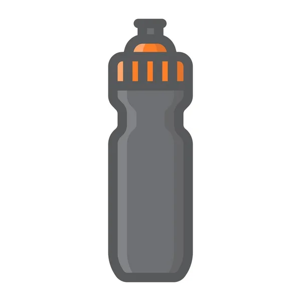 Deportes botella de agua llena icono del contorno, fitness y deporte, gráficos vectoriales signo de frasco hidráulico, un patrón de línea de colores sobre un fondo blanco, eps 10 . — Vector de stock