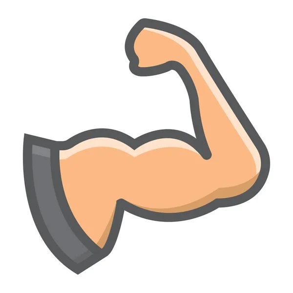 Icône de contour remplie de muscle de bras, forme physique et sport, graphiques vectoriels de signe de biceps, un modèle coloré de ligne sur un fond blanc, eps 10 . — Image vectorielle