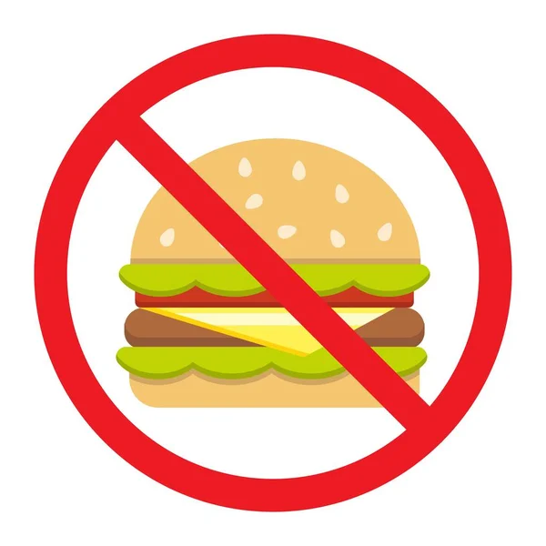 No fast food flat icon, fitness and sport, unhealthy food sign vector graphics, a colorful solid pattern on a white background, eps 10 . — стоковый вектор