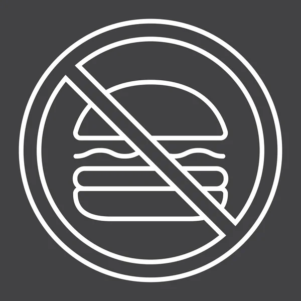 No fastfood line icon, fitness and sport, unhealthy food sign vector graphics, a linear pattern on a black background, eps 10. — Stock Vector