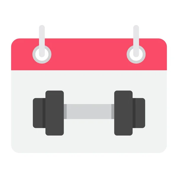 Horaire d'entraînement icône plate, fitness et sport, graphiques vectoriels de signe de calendrier sportif, un motif solide coloré sur un fond blanc, eps 10 . — Image vectorielle