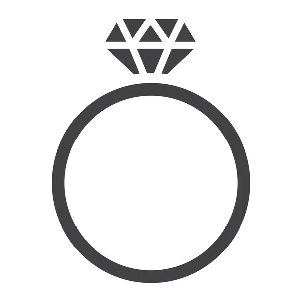 Diamond ring glyph pictogram, valentines dag en romantische, juweel teken vector graphics, een effen patroon op een witte achtergrond, eps 10. — Stockvector