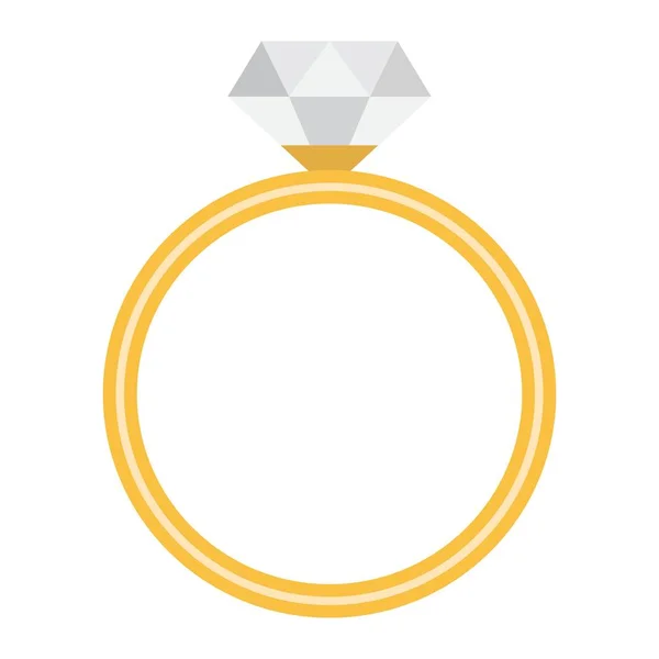 Diamond ring platte pictogram, valentines dag en romantische, juweel teken vector graphics, een kleurrijke vaste patroon op een witte achtergrond, eps 10. — Stockvector