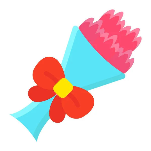 Bouquet de fleurs icône plate, Saint Valentin et romantique, signes floraux graphiques vectoriels, un motif solide coloré sur un fond blanc, eps 10 . — Image vectorielle