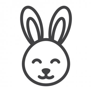 Paskalya tavşanı satırı simgesi, Paskalya ve tatil, tavşan işareti vektör grafikleri, doğrusal model beyaz bir arka planda eps 10.