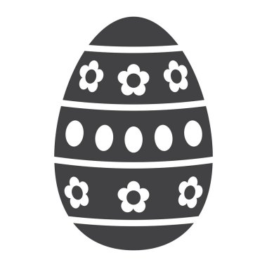 Paskalya yumurtası glif simgesi, Paskalya ve tatil, kutlama işareti vektör grafikleri, beyaz bir arka planda eps 10 katı bir desen.