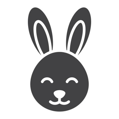 Paskalya tavşanı glif simgesi, Paskalya ve tatil, tavşan işareti vektör grafikleri, beyaz bir arka planda eps 10 katı bir desen.