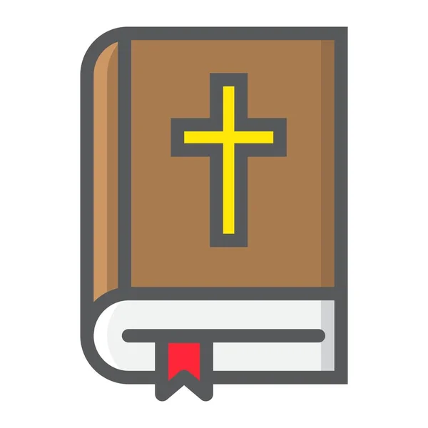 Bibelgefülltes Umrisssymbol, Oster- und Feiertag, Buchzeichen-Vektorgrafik, ein buntes Linienmuster auf weißem Hintergrund, Folge 10. — Stockvektor