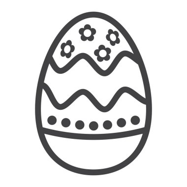 Paskalya yumurtası satırı simgesi, Paskalya ve tatil, kutlama işareti vektör grafikleri, doğrusal model beyaz bir arka planda eps 10.