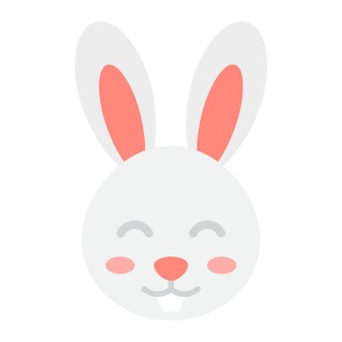 Paskalya tavşan düz simgesi, Paskalya ve tatil, tavşan işareti vektör grafikleri, renkli bir katı model beyaz bir arka planda eps 10.