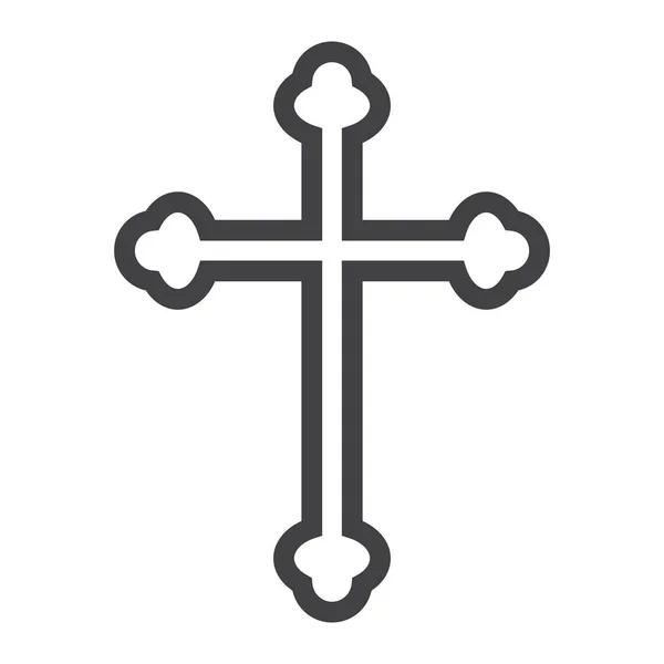 Religion croix icône de ligne, Pâques et vacances, signes chrétiens graphiques vectoriels, un motif linéaire sur un fond blanc, eps 10 . — Image vectorielle