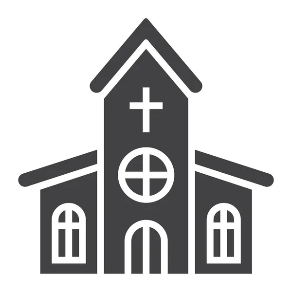 Kerk glyph pictogram, Pasen en vakantie, gebouw teken vector graphics, een effen patroon op een witte achtergrond, eps 10. — Stockvector