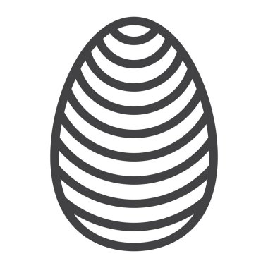 Paskalya yumurtası satırı simgesi, Paskalya ve tatil, kutlama işareti vektör grafikleri, doğrusal model beyaz bir arka planda eps 10.